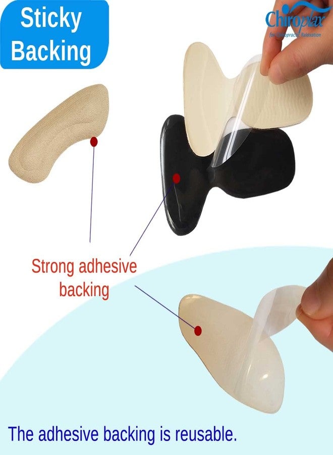 Chiroplax Reusable High Heel Cushion Inserts Pads Forefoot Ball of Foot Back of Heel Cup Grips Protector Liner Anti-Slip Metatarsal Shoe Insoles, 8 pcs (Black) - Image 4